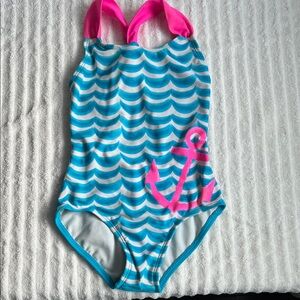 Xhilaration Blue and Pink Kids Swim One Piece